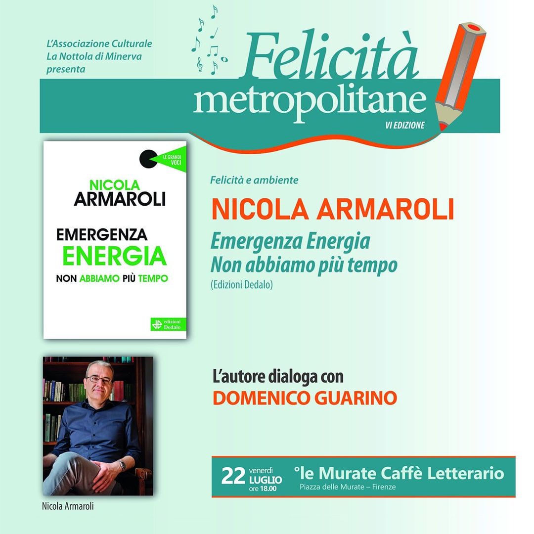 Nicola Armaroli presenta il libro "Emergenza Energia" alla rassegna Felicità Metropolitane
