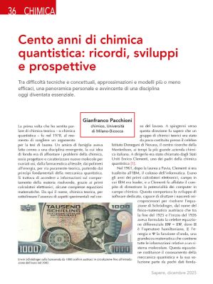 Cento anni di chimica quantistica: ricordi, sviluppi e prospettive